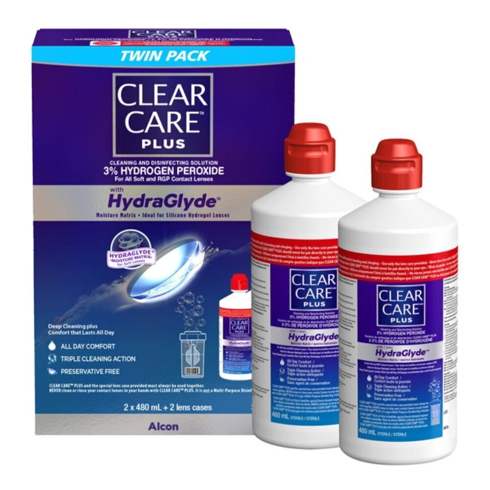 CLEAR CARE PLUS Contact Lens3s Cleaning & Disinfecting 2 x 480 ml